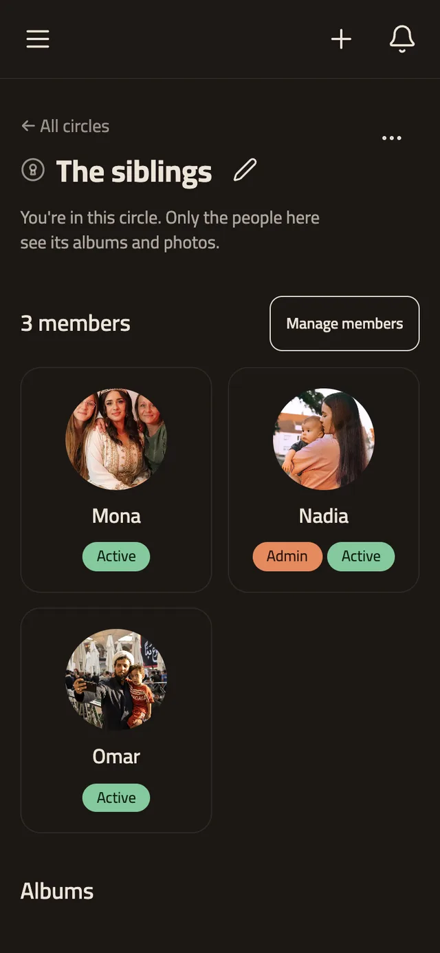 Famile on a phone: a private circle only the siblings can see